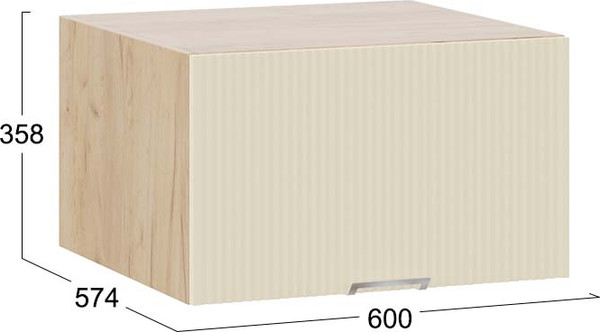 Изображение товара Шкаф под вытяжку ТриЯ Кимберли 1В6ГП с одной откидной дверью (дуб крафт золотой/крем)