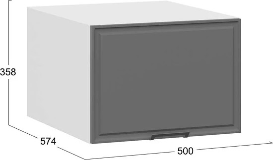 Изображение товара Шкаф под вытяжку ТриЯ Белладжио 1В5ГП с одной откидной дверью (белый/софт графит)