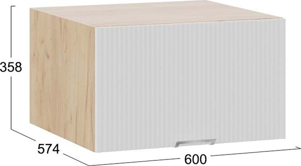 Изображение товара Шкаф под вытяжку ТриЯ Кимберли 1В6ГП с одной откидной дверью (дуб крафт золотой/сноу)