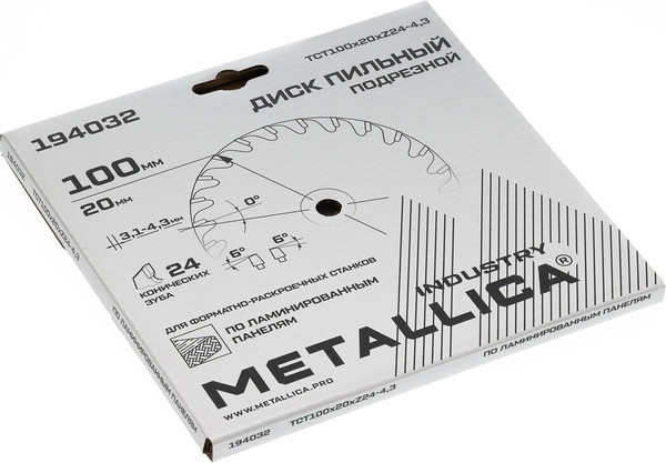 Изображение товара Пильный диск Metallica Industry 100х20мм / 194032