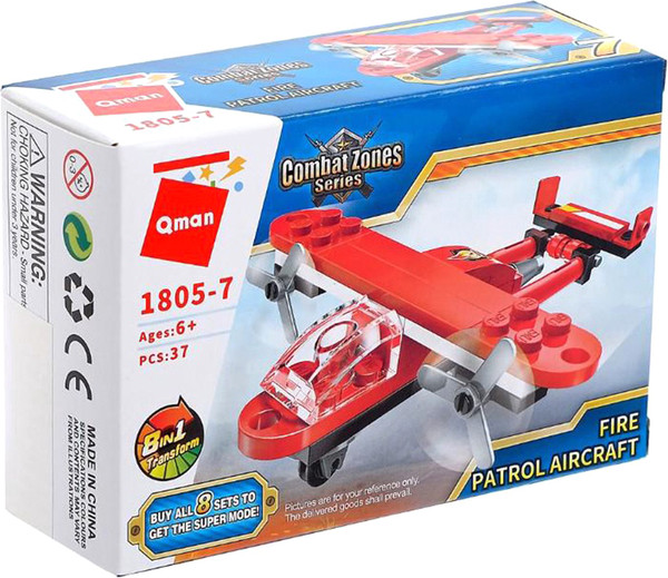 Изображение товара Конструктор Qman Пожарный самолет 1805 / 10878252
