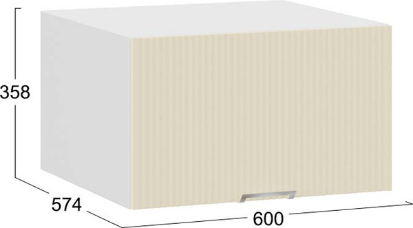 Изображение товара Шкаф под вытяжку ТриЯ Кимберли 1В6ГП с одной откидной дверью (белый/крем)