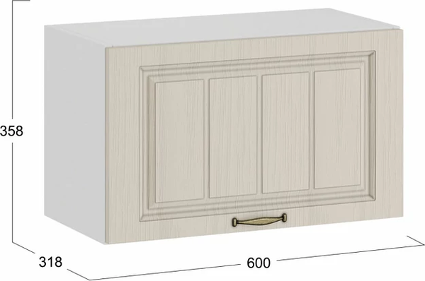 Изображение товара Шкаф под вытяжку ТриЯ Лина 1В6ГП с одной откидной дверью (белый/крем)