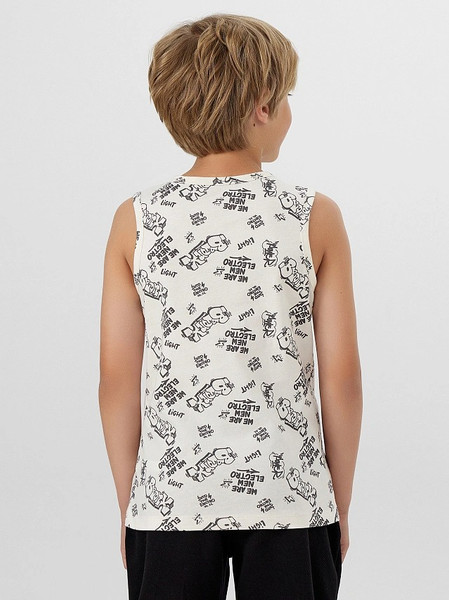Изображение товара Комплект маек детских Mark Formelle 423344-2 (р.122-60, граффити на молочном/бежевый)