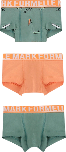 Изображение товара Комплект трусов детских Mark Formelle 413354-3 (р.164-84-72, зеленый лед/скейты на зеленом/персик)