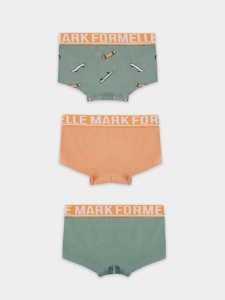 Изображение товара Комплект трусов детских Mark Formelle 413354-3 (р.164-84-72, зеленый лед/скейты на зеленом/персик)