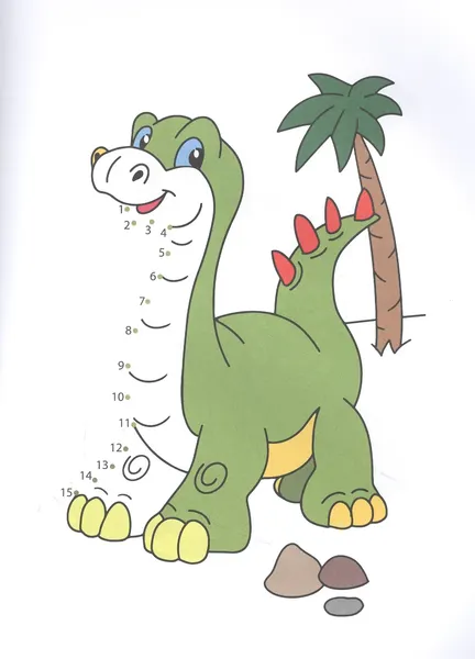 Изображение товара Раскраска Проф-Пресс По точкам. Динозавры (9785378317370)