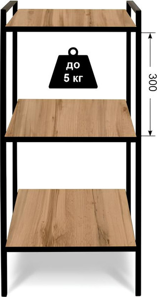 Изображение товара Стеллаж Древпром ДП4-12 ЛДСП (дуб вотан/черный матовый)