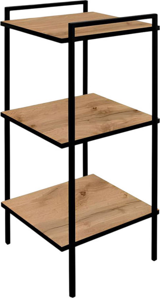 Изображение товара Стеллаж Древпром ДП4-12 ЛДСП (дуб вотан/черный матовый)