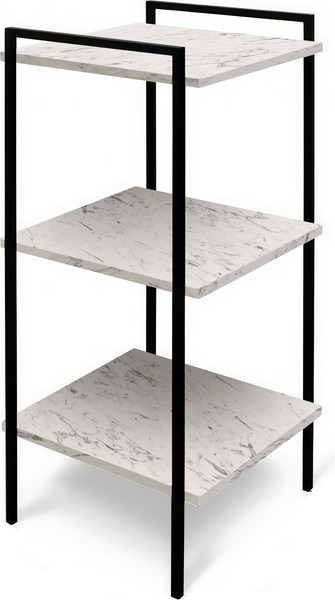 Изображение товара Стеллаж Древпром ДП4-12 ЛДСП (мрамор белый/черный матовый)