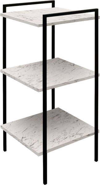 Изображение товара Стеллаж Древпром ДП4-12 ЛДСП (мрамор белый/черный матовый)