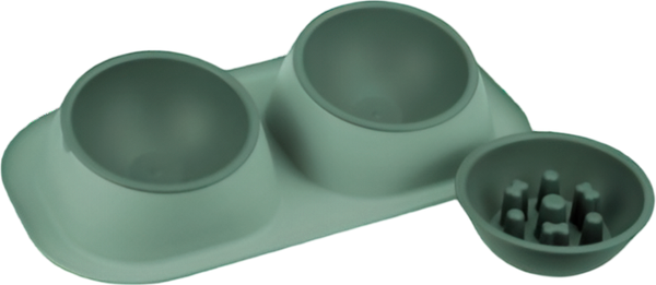 Изображение товара Набор мисок для животных Homepet Frost Touch Maxi / 89785 (2шт, нефритовый)