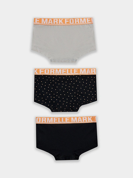 Изображение товара Комплект трусов детских Mark Formelle 413354-3 (р.128-64-57, мрамор/треугольники на черном/черный)