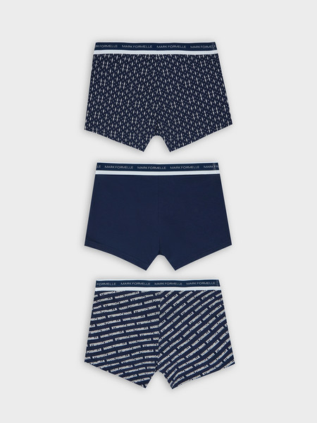 Изображение товара Комплект мужских трусов Mark Formelle 411124-3 (р.98-108, надписи на т.синем/т.синий/узор на т.синем)