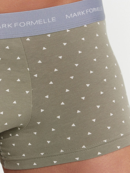 Изображение товара Комплект мужских трусов Mark Formelle 411124-3 (р.106-116, треугольники на серо-зеленом/на сизом/на морском)