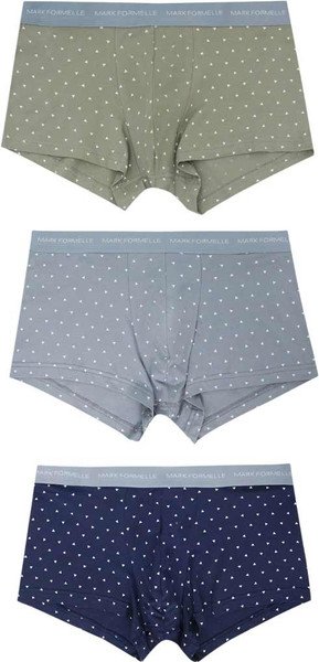 Изображение товара Комплект мужских трусов Mark Formelle 411124-3 (р.106-116, треугольники на серо-зеленом/на сизом/на морском)