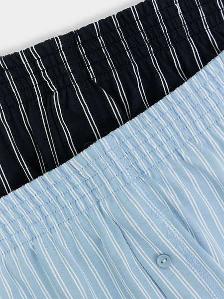 Изображение товара Комплект мужских трусов Mark Formelle 411152-2 (р.106-116, полоска на пыльно-голубом/полоска на неви)