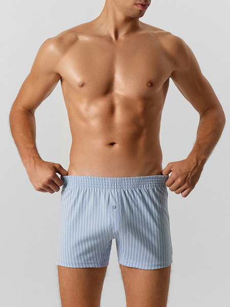Изображение товара Комплект мужских трусов Mark Formelle 411152-2 (р.106-116, полоска на пыльно-голубом/полоска на неви)