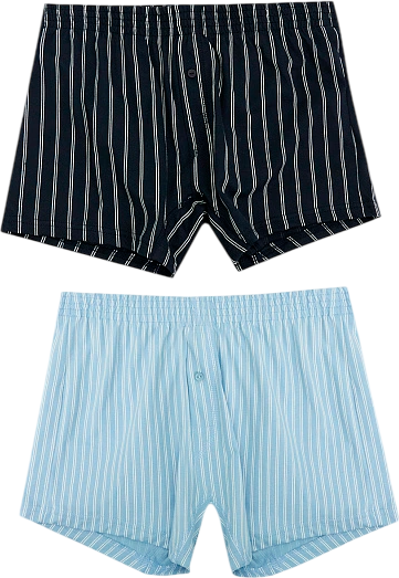 Изображение товара Комплект мужских трусов Mark Formelle 411152-2 (р.106-116, полоска на пыльно-голубом/полоска на неви)