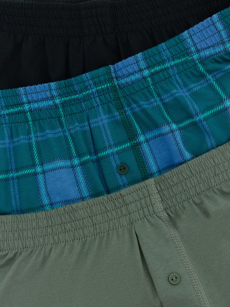 Изображение товара Комплект мужских трусов Mark Formelle 411152-3 (р.98-108, камень/клетка на темно-зеленом/черный)