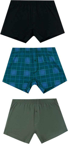 Изображение товара Комплект мужских трусов Mark Formelle 411152-3 (р.102-112, камень/клетка на темно-зеленом/черный)