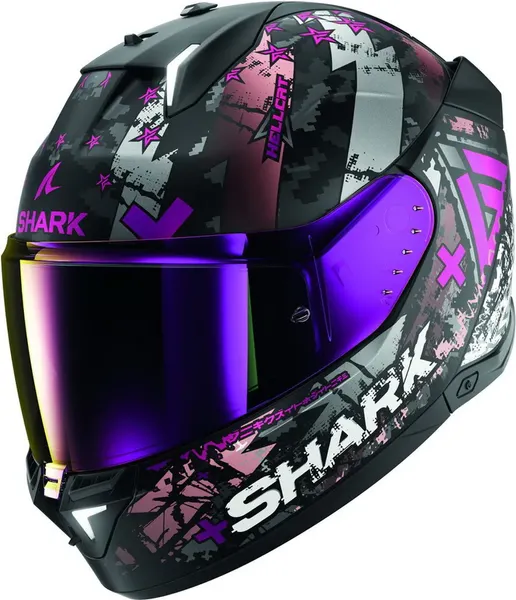 Изображение товара Мотошлем Shark Helmets Skwal I3 Hellcat Mat / HE0829E-KUV-M (M, черный матовый/серебристый/фиолетовый)
