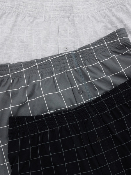 Изображение товара Комплект мужских трусов Mark Formelle 411152-3 (р.106-116, клетка на сером меланже/на темно-сером/на черном)