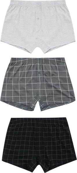 Изображение товара Комплект мужских трусов Mark Formelle 411152-3 (р.106-116, клетка на сером меланже/на темно-сером/на черном)