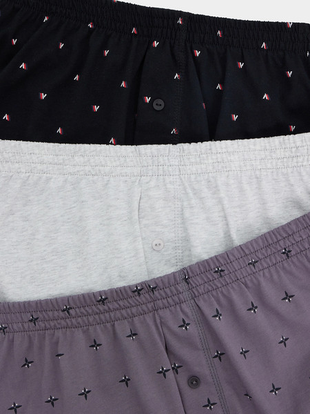 Изображение товара Комплект мужских трусов Mark Formelle 411152-3 (р.102-112, серый меланж 4306А/узор на олово/узор на черном)