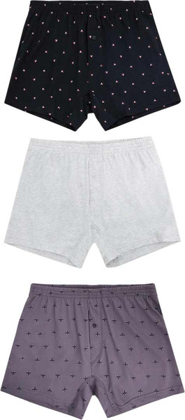 Изображение товара Комплект мужских трусов Mark Formelle 411152-3 (р.102-112, серый меланж 4306А/узор на олово/узор на черном)