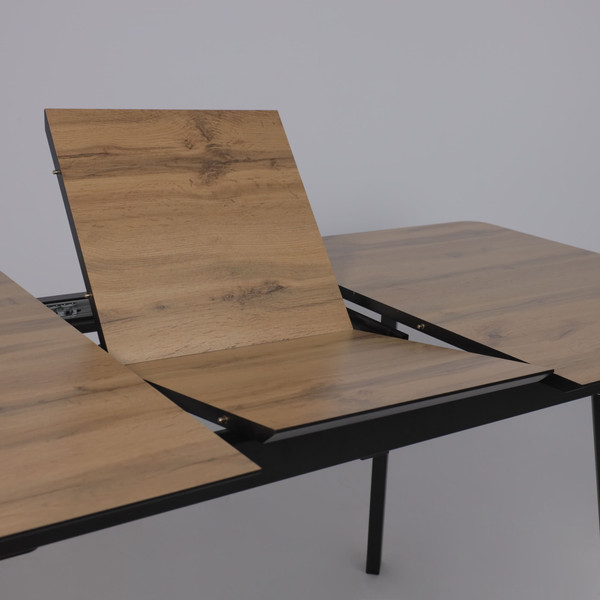 Изображение товара Обеденный стол LEPREMO AV 1209 раздвижной 1200-1600x800 (дуб вотан/черный)