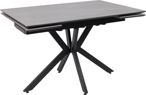 Изображение товара Обеденный стол LEPREMO AV 2111 раздвижной 1200-1800x800 (серый, матовый Larka Grey/черный)