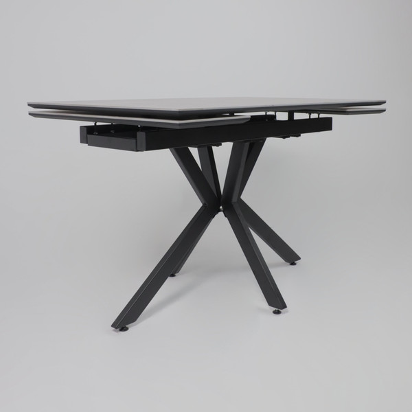 Изображение товара Обеденный стол LEPREMO AV 2111 раздвижной 1200-1800x800 (серый, матовый Larka Grey/черный)