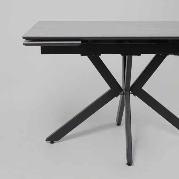 Изображение товара Обеденный стол LEPREMO AV 2111 раздвижной 1200-1800x800 (серый, матовый Larka Grey/черный)