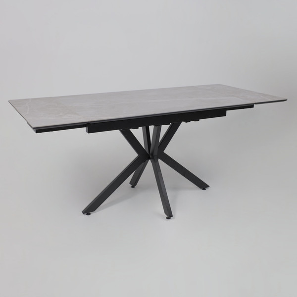 Изображение товара Обеденный стол LEPREMO AV 2111 раздвижной 1200-1800x800 (серый, матовый Larka Grey/черный)