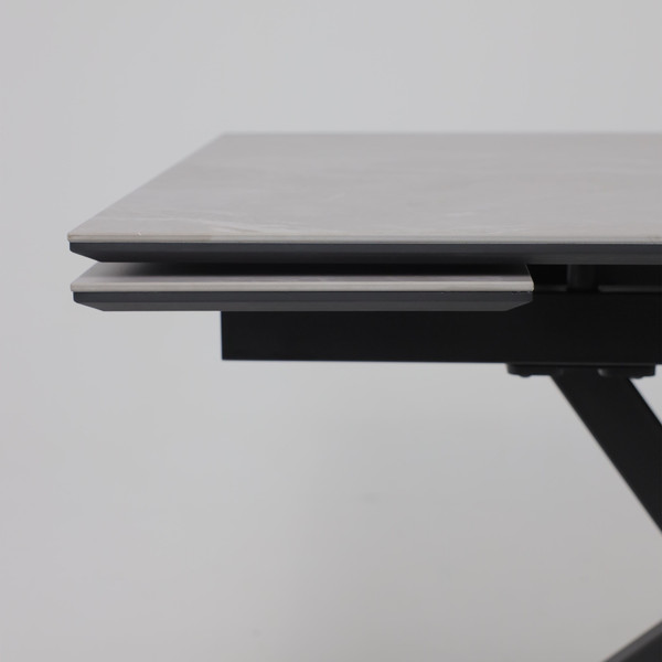 Изображение товара Обеденный стол LEPREMO AV 2111 раздвижной 1200-1800x800 (серый, матовый Larka Grey/черный)