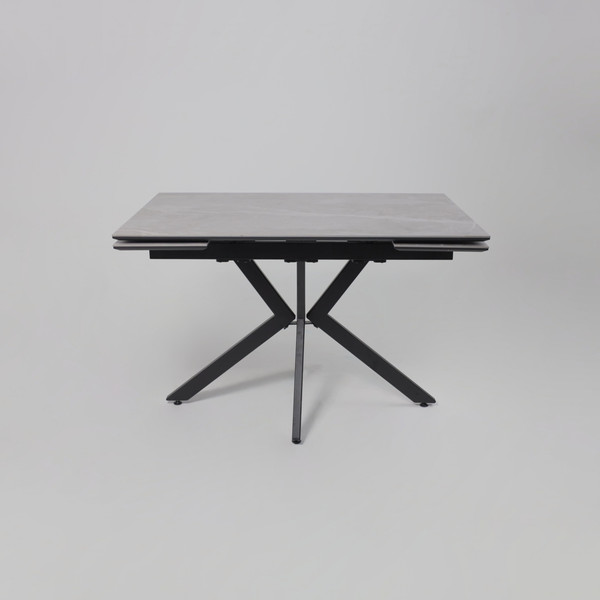 Изображение товара Обеденный стол LEPREMO AV 2111 раздвижной 1200-1800x800 (серый, матовый Larka Grey/черный)