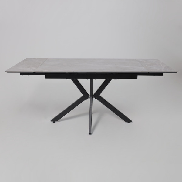 Изображение товара Обеденный стол LEPREMO AV 2111 раздвижной 1200-1800x800 (серый, матовый Larka Grey/черный)