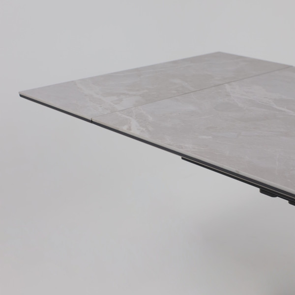 Изображение товара Обеденный стол LEPREMO AV 2111 раздвижной 1200-1800x800 (серый, матовый Larka Grey/черный)