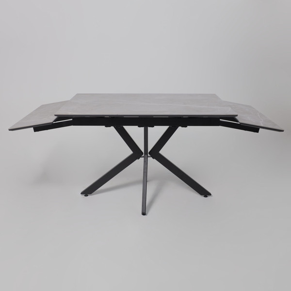 Изображение товара Обеденный стол LEPREMO AV 2111 раздвижной 1200-1800x800 (серый, матовый Larka Grey/черный)