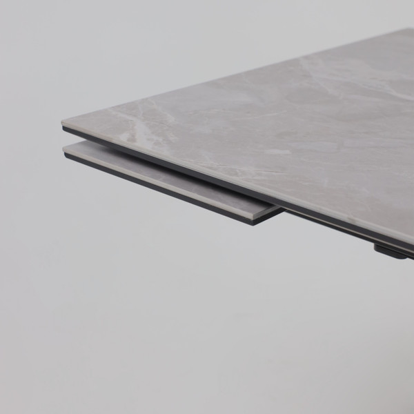 Изображение товара Обеденный стол LEPREMO AV 2111 раздвижной 1200-1800x800 (серый, матовый Larka Grey/черный)