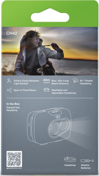 Изображение товара Фонарь GP Batteries Headlamp CH42YE-2B1