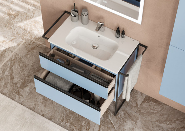 Изображение товара Тумба под умывальник Roca Domi 80 / ZRU9307871 (небесный синий матовый)