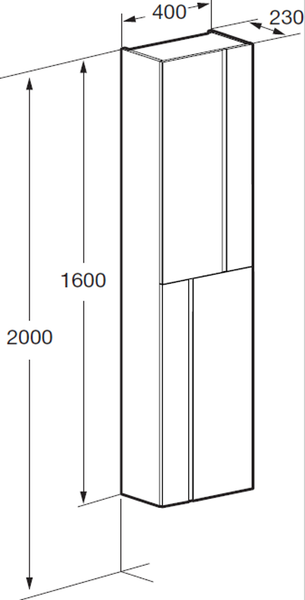 Изображение товара Шкаф-пенал для ванной Roca Luna 160 / ZRU9307769 (синий)
