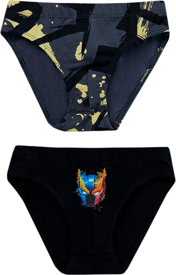 Изображение товара Комплект трусов детских Mark Formelle 413351-2 (р.92/98-52-48, черный/абстрактные узоры на сером)