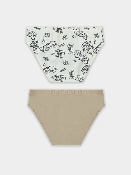 Изображение товара Комплект трусов детских Mark Formelle 413351-2 (р.152-76-66, бежевый/граффити на молочном)