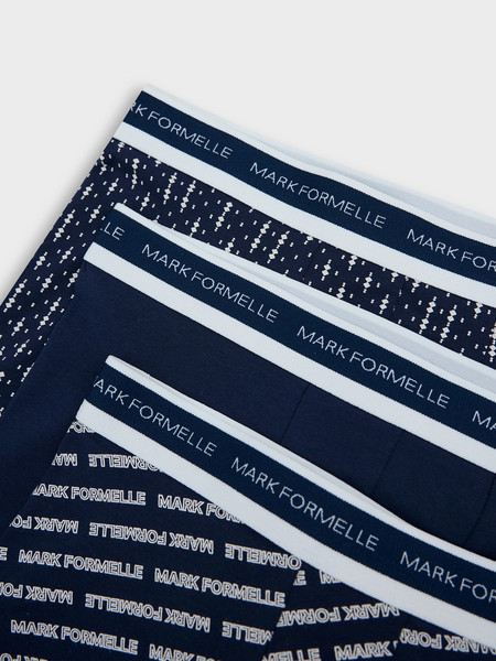 Изображение товара Комплект мужских трусов Mark Formelle 411124-3 (р.94-104, надписи на т.синем/т.синий/узор на т.синем)