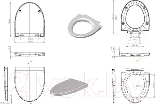 Изображение товара Сиденье для унитаза Cersanit Parva (S-DS-PARVA-DL-t)