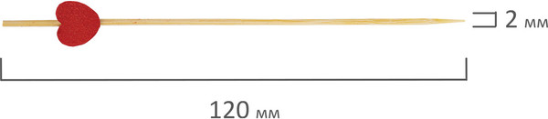 Изображение товара Набор шпажек для канапе Офисмаг Сердце / 139419 (100шт, красный)