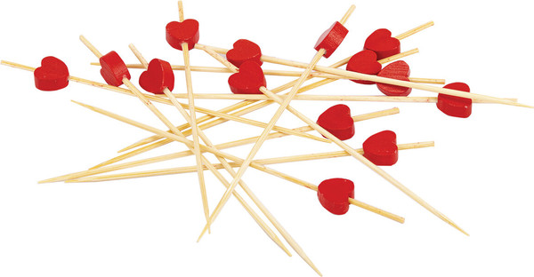 Изображение товара Набор шпажек для канапе Офисмаг Сердце / 139419 (100шт, красный)